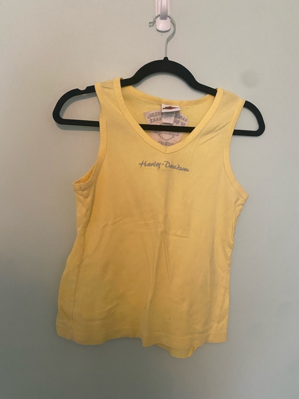 Harley-Davidson Women's Pale Yellow V-Neck Tank Top